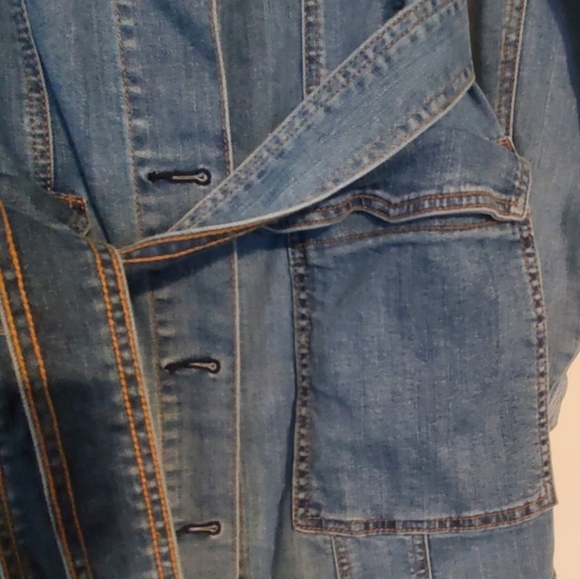 Lane Bryant Long Denim Jean Jacket Sz 16 - Picture 3 of 12